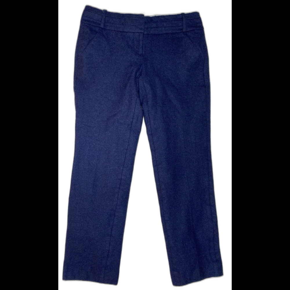 Ann Taylor LOFT Trousers Wool Low Rise Straight Leg Pants Women Petite 0 0P Blue